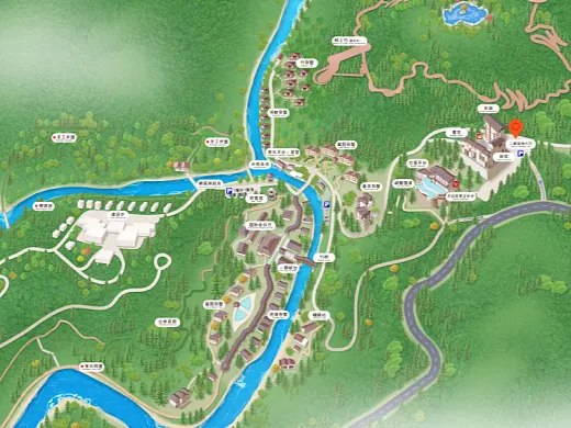 金东结合景区手绘地图智慧导览和720全景技术，可以让景区更加“动”起来，为游客提供更加身临其境的导览体验。